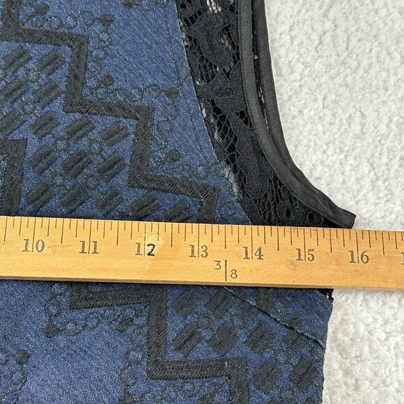 Mun Mun Women's Embroidered Fit & Flare Sleeveless Denim Dress Size M Blue EUC - Picture 4 of 10